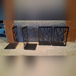 Black Geometric Metal Bookends